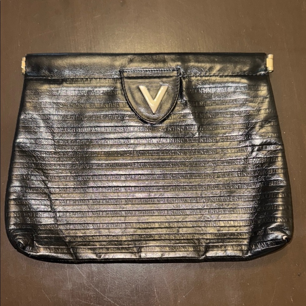 MARIO VALENTINO Monogram Leather Clutch Bag